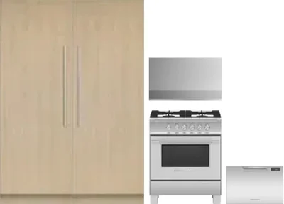 5 Piece Package Includes Refrigerator, Freezer, Range, Hood And Dishwasher